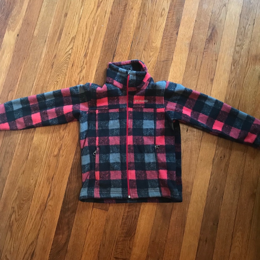 Columbia plaid fleece jacket size XS 6-7